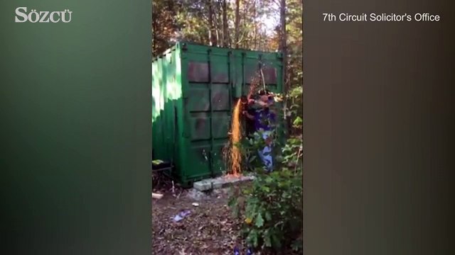 Konteynere kapatılan kadının kurtarıldığı operasyonun görüntüleri yayınladı