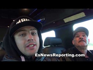 mike perez and alex gvozdyk in the limo with team rios - EsNews boxing