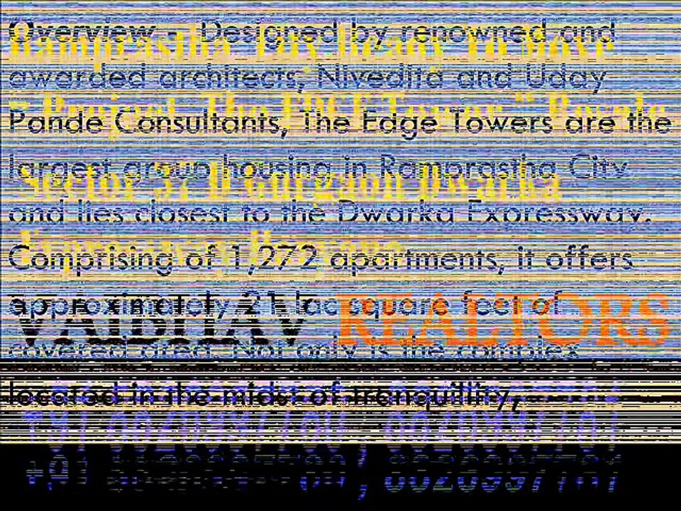 Ramprastha The Edge Tower Resale Dwarka Expressway 1990 sqft Rs.4000/- Per sqft Call +91 8826997780