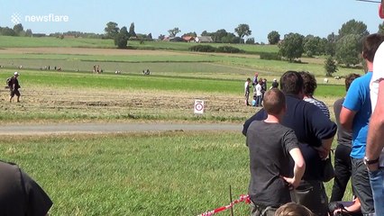 BMW crashes at rally in Belgium