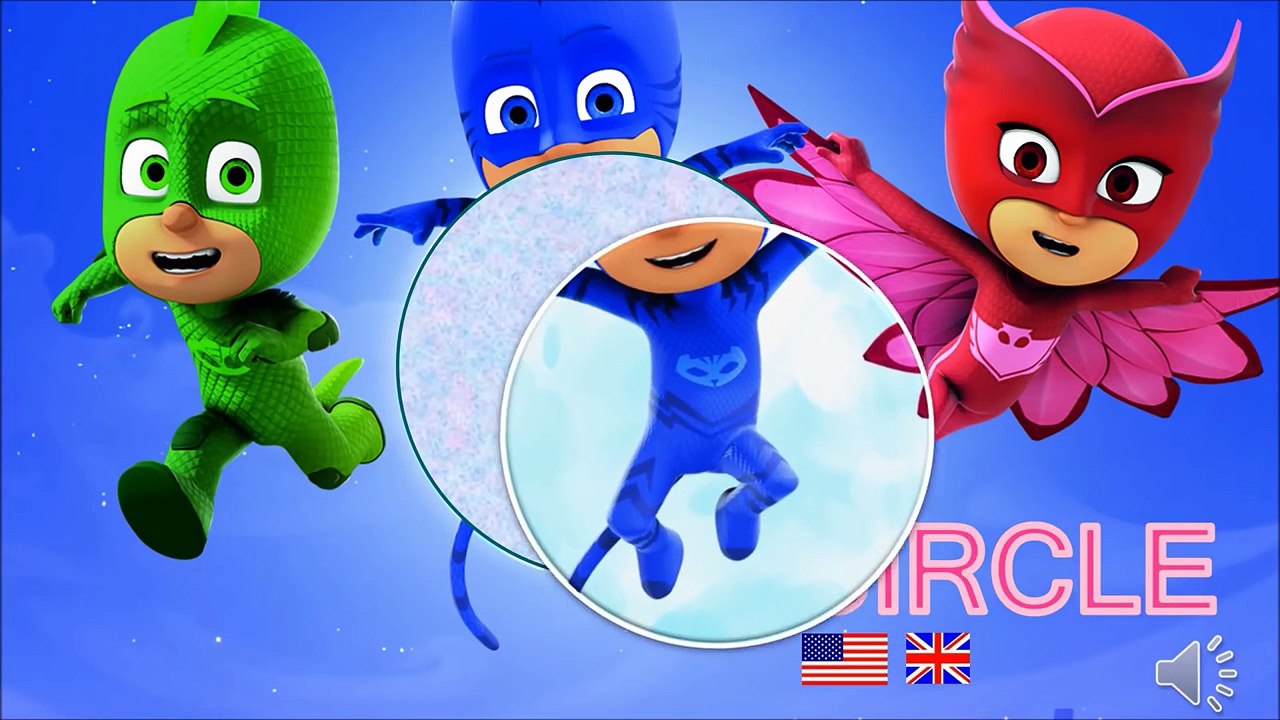 Pj Masks heroes en pijamas en español puzzle completo  3 - Figuras Geometricas en ingles