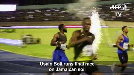 下载视频: Usain Bolt wins final race on Jamaican soil