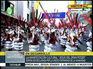Bolivia:Evo Morales acompaña el desfile del Señor Jesús del Gran Poder