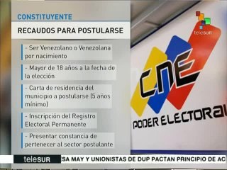 Venezuela: conoce los requisitos para postulación a la Constituyente