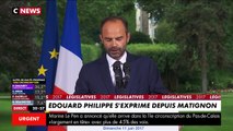 Déclaration d'Edouard Philippe depuis Matignon