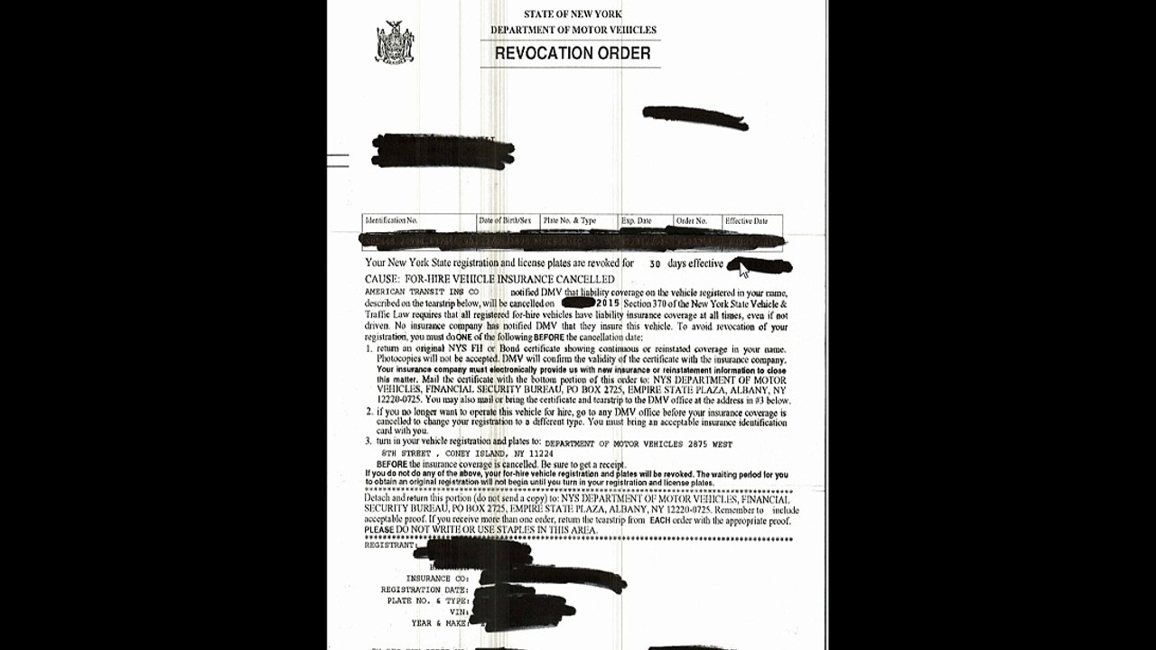 DMV revocation order