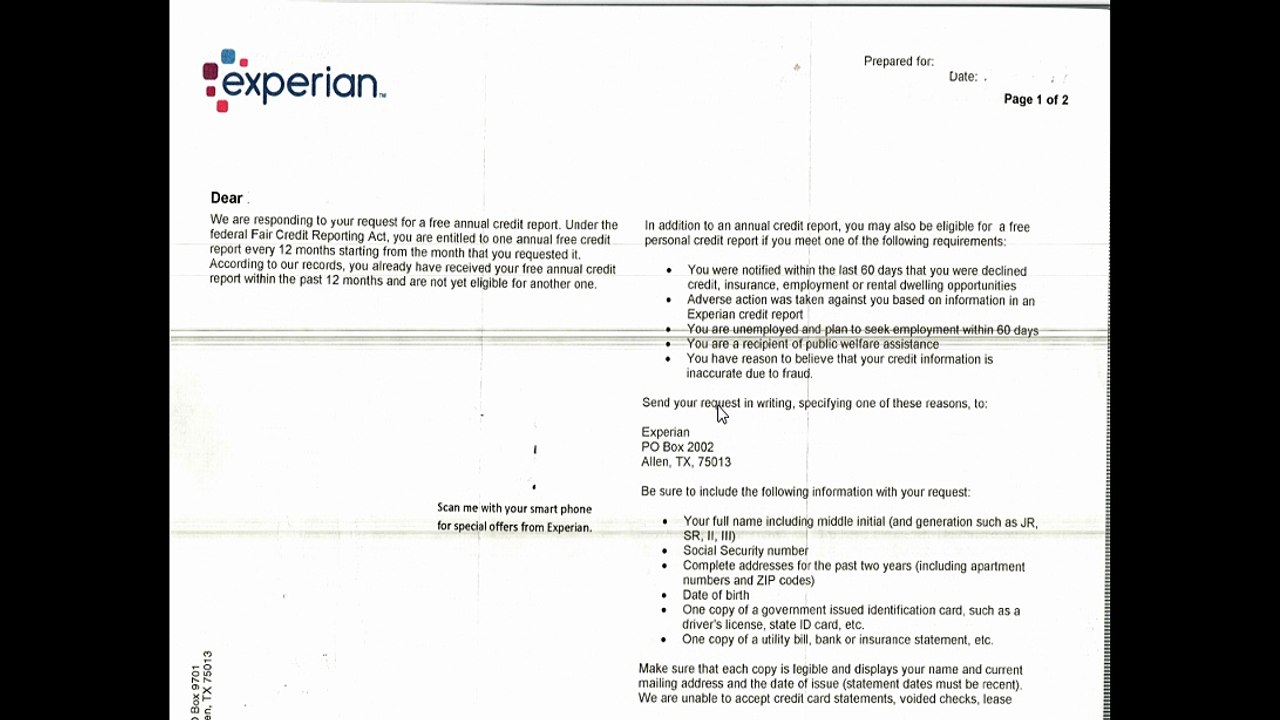 Experian credit report