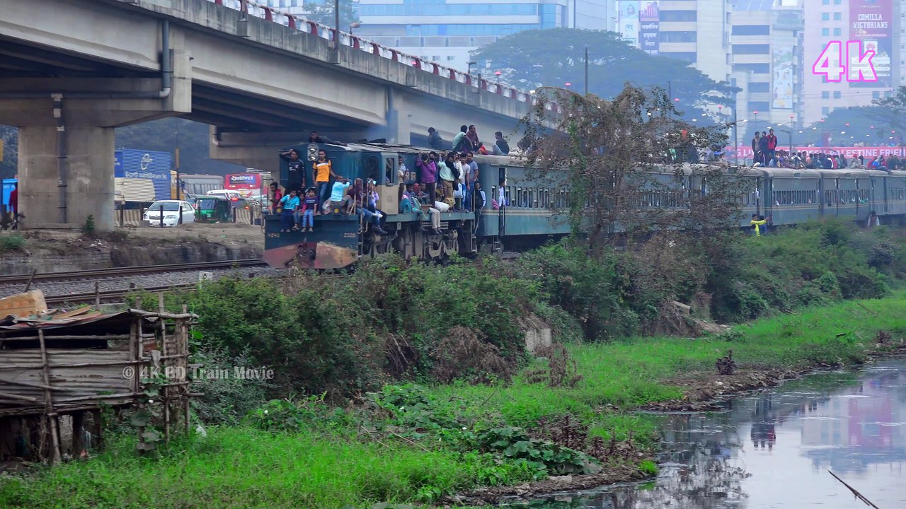 Balaka Commuter Train Passing Through Kuril Overpass In Full Speed