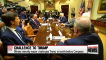 U.S. Senate minority leader invites Trump to testify on Capitol Hill