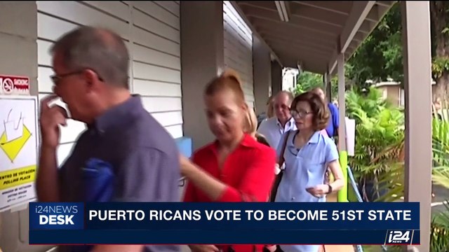 i24NEWS DESK | Puerto Ricans vote to become 51st State | Monday, June 12th 2017