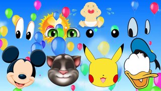Toddlers Learn Colors for Children to Learn with Wrong Eyes Mickey Picachu Tom and Donald Duck