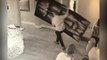 Watch really unsubtle thief run off with giant painting