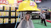 GIANT WET HEAD EXTREME CHALLENGE! New York City Toy Fair - Toys AndMe Family