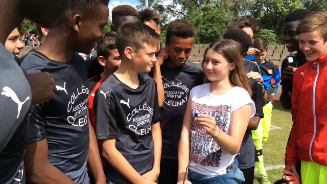 Interview collective de l'équipe de Rennes après la qualification pour la demie-finale du Chpt de France UNSS de footbal