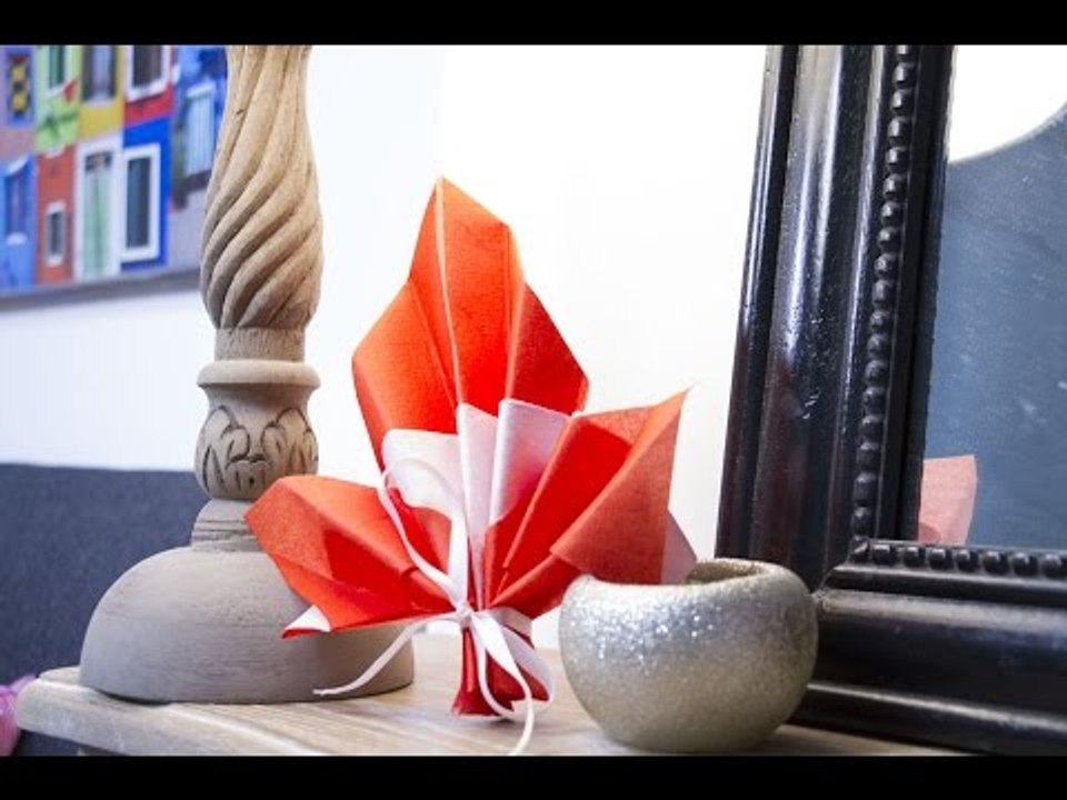 Réaliser un pliage de serviette en forme de feuille d'érable - Vidéo  Dailymotion