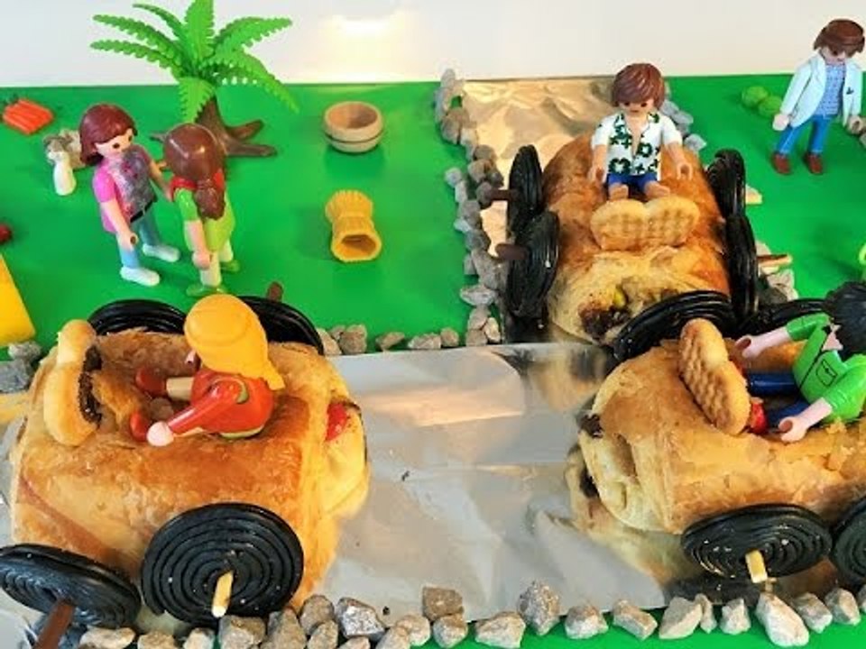 Recette pour enfants : Circuit de voitures avec des petits pains au chocolat