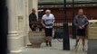 Boris Johnson questioned by press on his morning jog