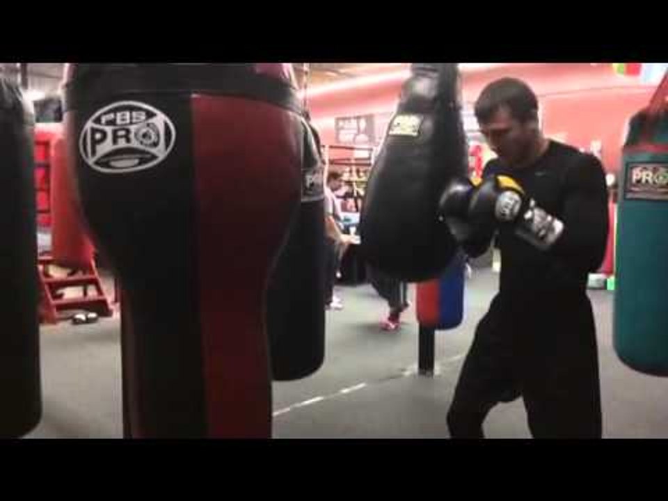 Olympic Winner and boxing star Alex gvozyd heavy hitter at robert garcia boxing academy