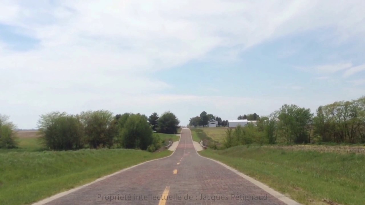 Route 66 - Les briques originales d' Auburn, Illinois.