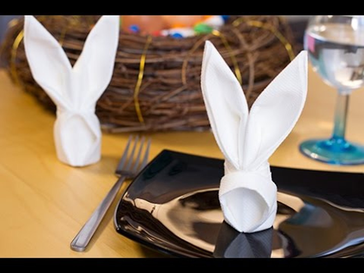 DIY Pâques : Pliage de serviette en lapin. Origami - Serviette lapin -  Vidéo Dailymotion