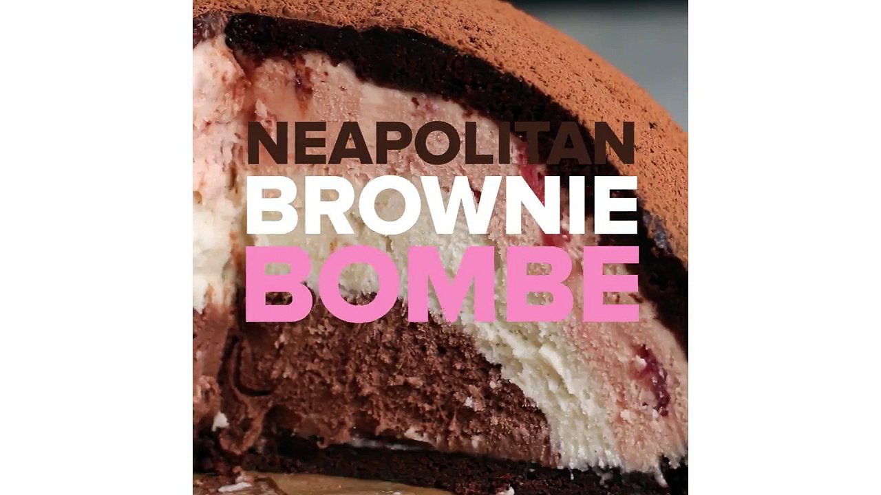 Neapolitan Brownie Bombe
