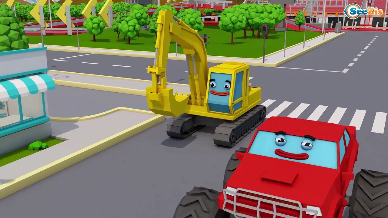 Learn Colors with Emergency Cars & GIANT TRUCKS | 3d Animation for children and Babies