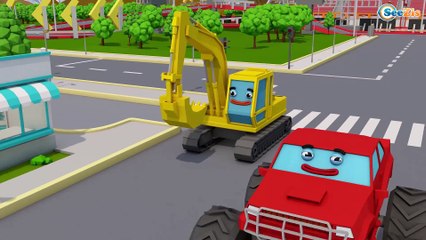 Learn Colors with Emergency Cars & GIANT TRUCKS | 3d Animation for children and Babies