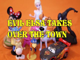 Toy EVIL ELSA TAKES OVER THE TOWN + MINNIE MOUSE BENNY ANNA SKYE ELSA CARS 3 MCQUEEN SPIDERMAN MAX