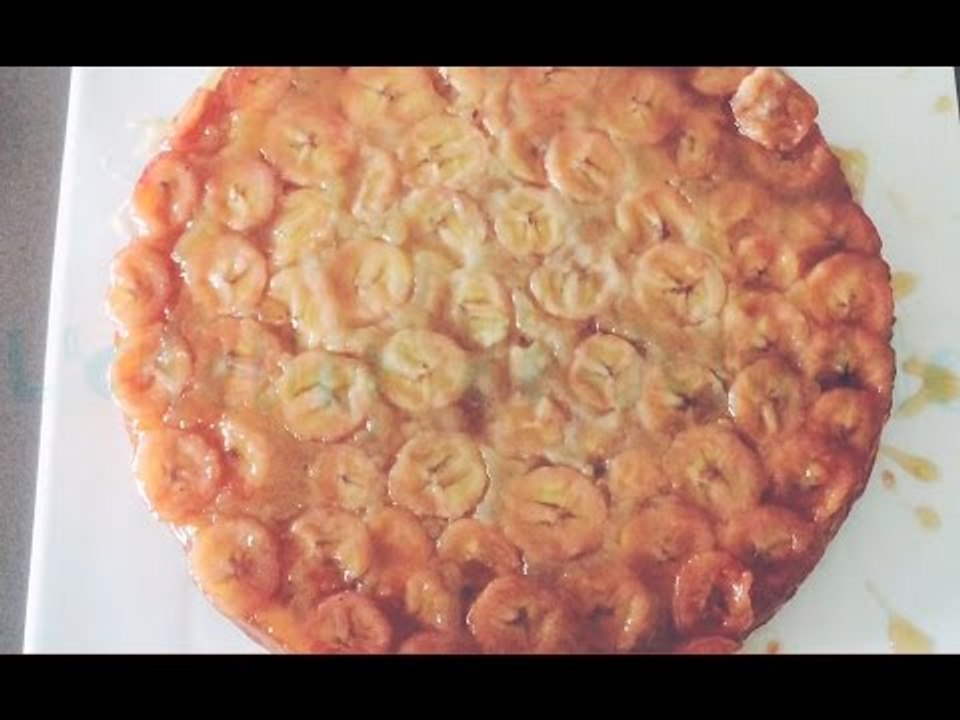 Recette gâteau renversé aux bananes et au caram...