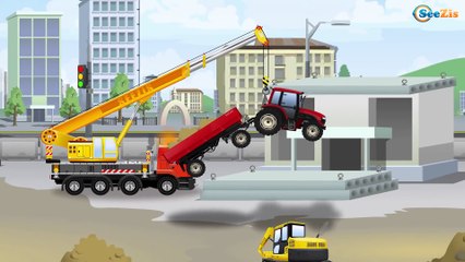 Tractores trabajando en el CAMPO - Dibujo Animado