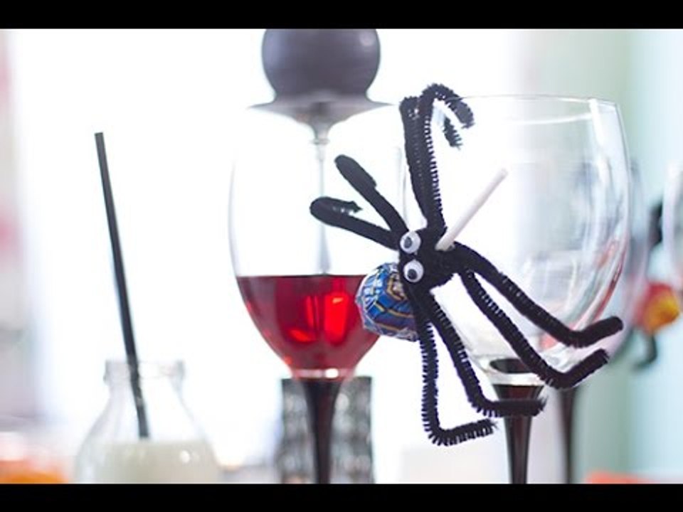 Déco Halloween : Sucettes araignées
