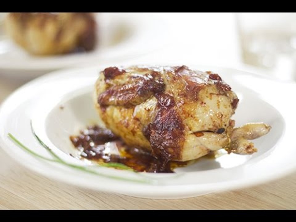 Cailles rôties aux lardons