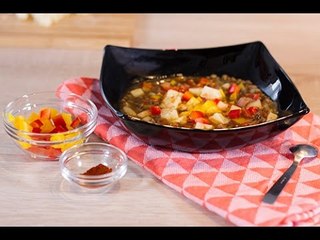 Soupe aux poivrons et lentilles