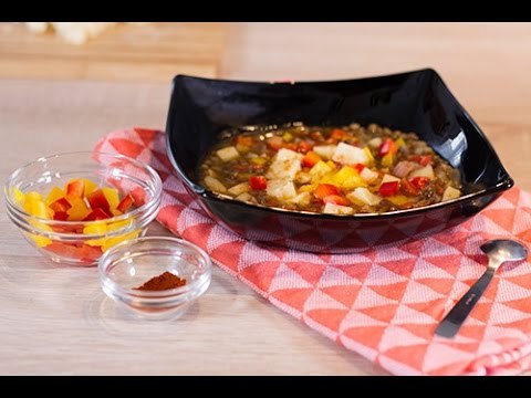 Soupe aux poivrons et lentilles