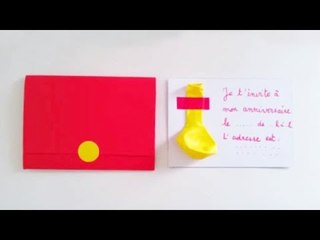 Bricolage Anniversaire : Invitation avec un ballon