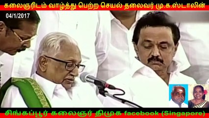 கலைஞரிடம் வாழ்த்து பெற்ற செயல் தலைவர் மு.க.ஸ்டாலின் 0412017