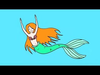 Apprendre à dessiner une sirène - How to draw a mermaid