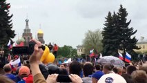 Un pato inflable gigante fue símbolo de una protesta contra Putin