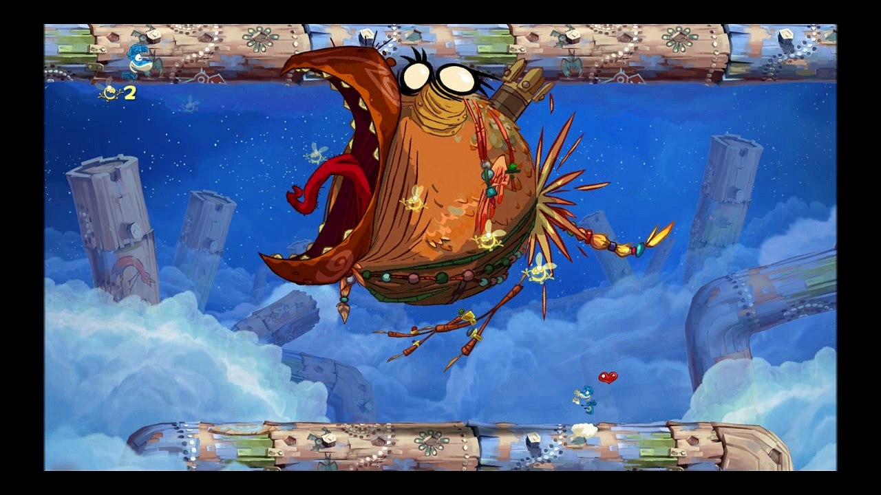 Rayman Origins - einen verrückten Riesenvogel bändigen