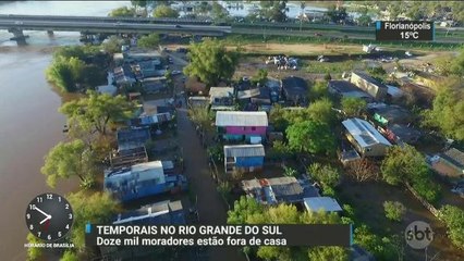 Temporais no Rio Grande do Sul deixam 12 mil pessoas fora de casa