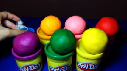 7 Playdoh Surprise EGGS, 7 Surprise Toys, Smurfs Toys