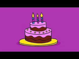 Apprendre à dessiner un gâteau d'anniversaire - How to draw a birthday cake