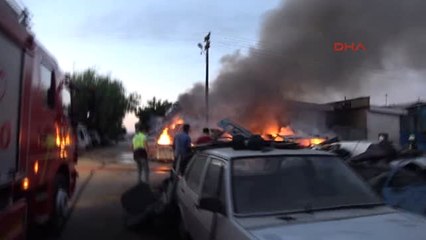 Konya - Depoda Çıkan Yangında 10 Araç Kül Oldu