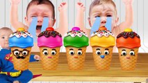 Bad Baby Crying and Learn Colors Colorful Ice Cream Finger Family Nursery Rhymes Song Collection