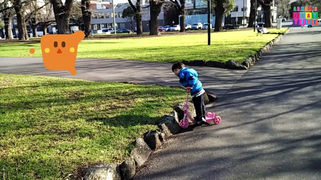 Kid Riding Razor Scooter How to Ride Razor Scooter for Kids - Boy on Girl's Scooter