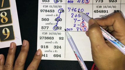 หวยเด็ดคนชอบคิด ปักหลักนิ่งๆปี 2560 ยังไม่ผิด งวด 16/6/60 เอาไปรวยกันให้เข็ด
