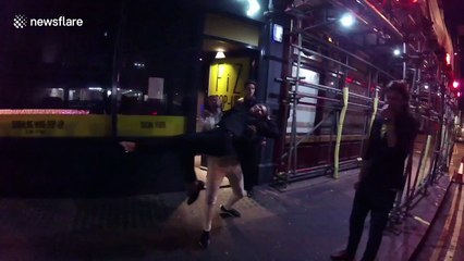 Rodrigo Alves and Marco Pierre White Jr depart the Banksy Job screening