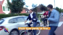 Un journaliste de « Quotidien » court après Macron en vélo