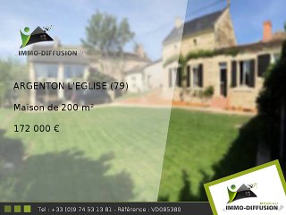 Maison A vendre Argenton l'eglise 200m2 - 172 000 Euros