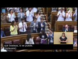 El abrazo de Pablo Iglesias a Irene Montero en el Congreso de los Diputados